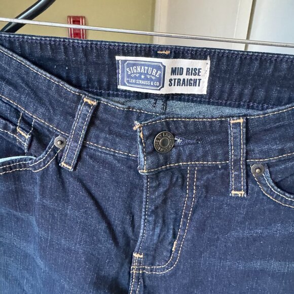 LEVIS SIGNATURE MID RISE STRAIGHT WOMEN JEANS STRETCH SZ 8M - Picture 4 of 8